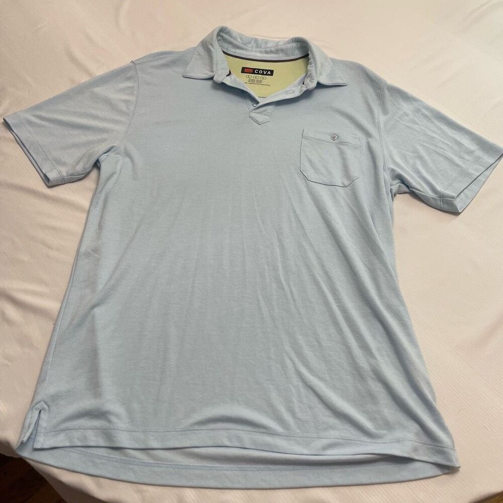 Cova Men’s Blue Short Sleeve Polo Shirt Size Large